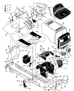 Part Location Diagram of 44X6305 Murray Decal, Left Hood